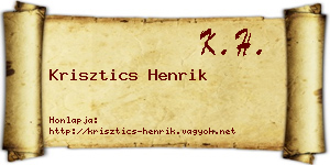 Krisztics Henrik névjegykártya