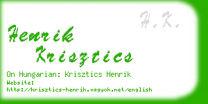 henrik krisztics business card